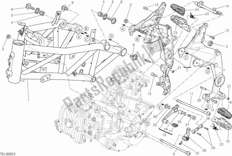 Toutes les pièces pour le Cadre du Ducati Multistrada 1200 S Touring Thailand 2014